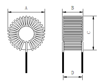 磁环差模电感尺寸图