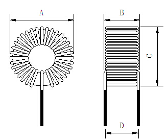 磁环差模电感尺寸图